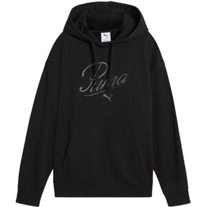 Puma - Dames ess script comfort hoodie - Effen - French Terry - Met Capuchon