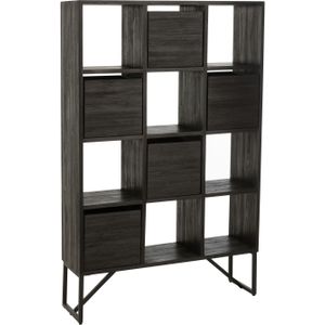 J-Line kast met lades gerecycleerd teak 100x30x158cm