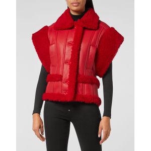 Philipp Plein - Jassen - Rood - Mouwloos - Schapenvachtleer