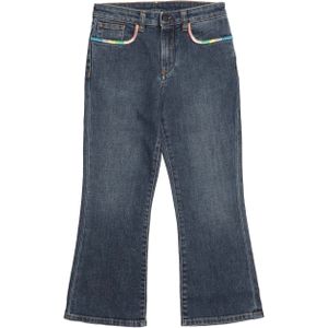 Palm Angels - Medium Wash - Geborduurde Denim - Blauw - Meisjesjeans