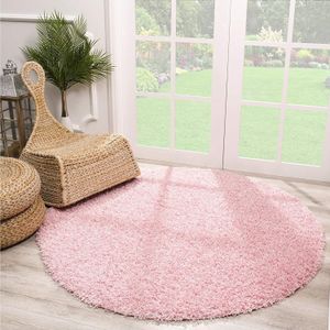 Muratap Loca shaggy rond vloerkleed licht hoogpolig- 200 cm rond