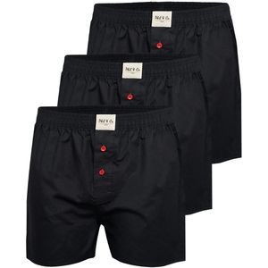 Phil & Co Wijde boxershorts heren geweven katoen effen 3-pack