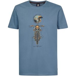 Petrol Industries - T-shirt - Korte Mouwen - Ronde Hals - Blauw - Katoen