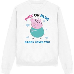 Peppa Pig Unisex adult roze of blauw papa varken houdt van jou sweatshirt
