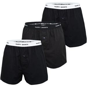 Happy Shorts 3-pack wijde boxershorts heren effen