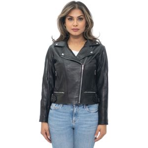 Dames - Bikerjack - Zwart - Stockholm - Leren