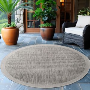 Muratap Solid binnen en buiten rond vloerkleed indoor & outdoor laagpolig effen - 200 cm rond