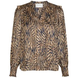 Neo Noir - Davina Patroon Blouse - Bruin - Dames