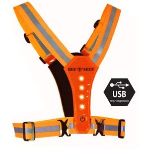 Bee Sports led harness usb orange -