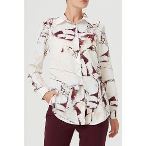 Shirt - Marmeren Effectprint - Recht - Lange Mouwen