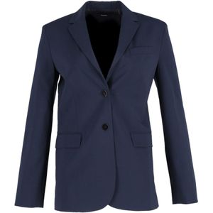 Theory Enkele-Breasted Blazer Jacket in Navy Blauw Polyester