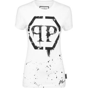 Philipp Plein - T-Shirt - Wit - Ronde Hals - Katoen