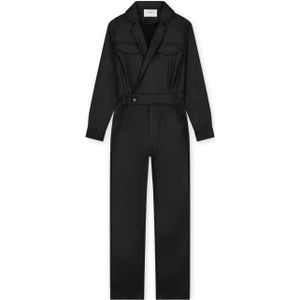 Homage to Denim E flowy coated cross over jumpsuit