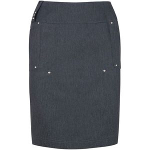 Kokerrok - Donkergrijs - Denim Stijl - Met Strass Detail