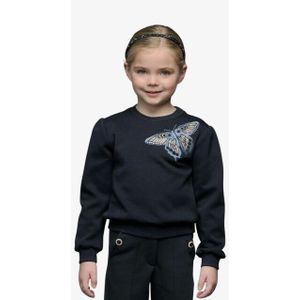 Le Chic Meisjes sweater odette big butterfly in the navy