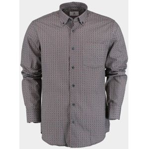 Bos Bright Blue Casual hemd lange mouw blue red popplin 26335/v03