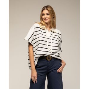 Gebreide Trui - Oversized - Gestreept - Korte Mouwen