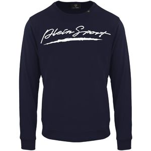 Plein Sport - Sweatshirt - Marineblauw - Met Groot Handtekeninglogo