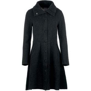 Lange Mouw - Wollen Kasjmier Jurk - Zwart