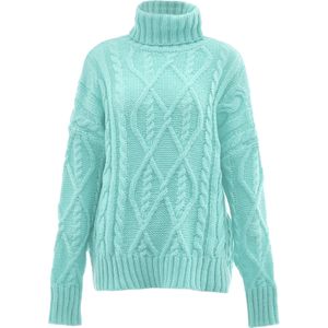 Mymo - Trui - Munt - Coltrui - Grofgebreid - Casual Snit