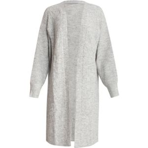 Smashed Lemon - Oversized Open Cardigan - Grijs - Vlechtstructuur