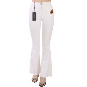 Dolce & Gabbana Damesbroek in wit, hartvormig, elastisch katoen