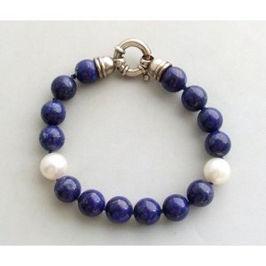 Christian Armband met parels en lapis lazuli