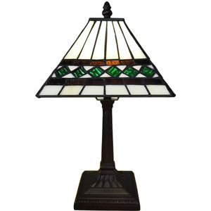 LumiLamp Tiffany tafellamp 20x20x34 cm kunststof glas tiffany bureaulamp