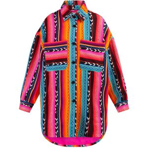 Mymo Overhemd jasje Dames Veelkleurig neonroze