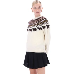 Hunter - Ashie Crew Fair Isle - Gebreide Trui - Wit - Dames