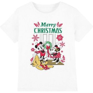 Disney Kinderen/kinderen mickey & minnie mouse krans kerst-t-shirt