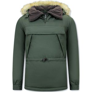 Beluomo Anorak winterjas met bontkraag