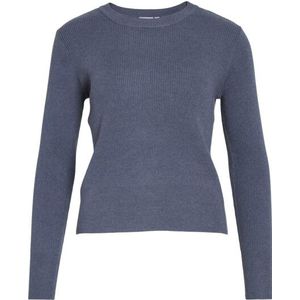 VILA - VICOMFY - Trui - Saffier - Slanke Pasvorm - Lange Mouw