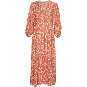 Moss Copenhagen Mschpietra 3 4 dress aop orange flower dessin