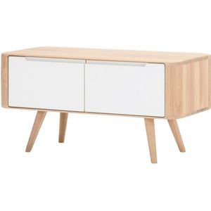 Gazzda Ena storage bench houten opbergbankje whitewash 90 x 42 cm