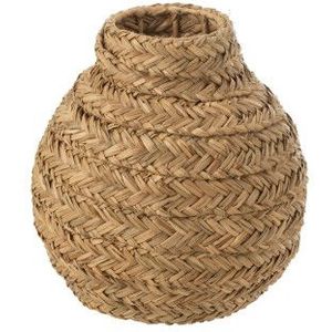 J-Line Vase braided seagrass natural small