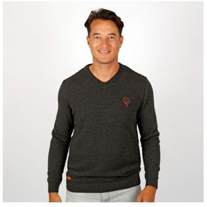 Q1905 - Aalsmeer - Trui - Antraciet - V-hals - 100% Katoen