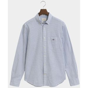 Gant - Casual Overhemd Poplin Ruit - Blauw - Heren - Overhemden