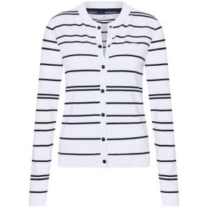 HV Society - hvszandra - Cardigan - Dames - Korte Slim-fit - Gestreept Katoen- en Polyamidebreiwerk