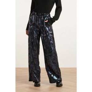 Smashed Lemon - 24772 - Paillettenbroek - Multicolour - Zwarte Velours