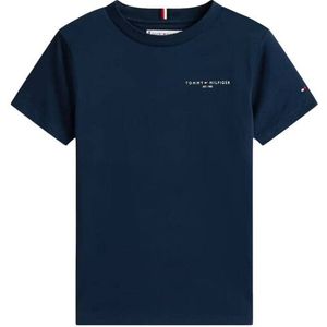 Tommy Hilfiger - Shirt - Navy - Effen - Kwartmouw