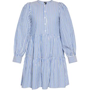 Dreimaster - Jurk - Blauw - Mini-shirtjurk - Lange Mouwen
