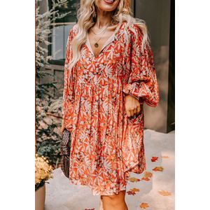 Bloemenprint Korte Mouwen Jurk