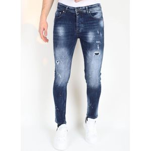 Mario Morato Paint splatter jeans slim fit met gaten mm116