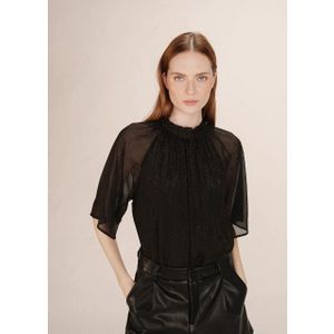 Grace & Mila - TOPAZE - Top - Zwart - Korte Mouw - Glitter