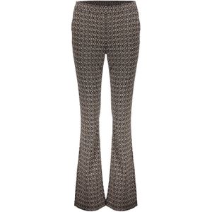 Geisha 41552-70 999 pants jacquard flare 2-tone black/sand