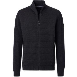 Casa Moda - Gebreid Vest - Antraciet - Heren - Katoen