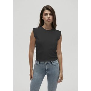 Homage to Denim Cropped top met plooien