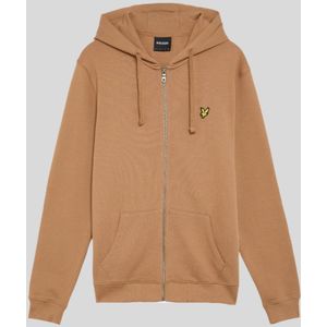 Lyle & Scott Loopback Katoenen Volledige Rits Hoodie - Bruin