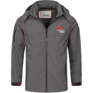 Arctic Seven - Heren Softshell Jas - Donkergrijs - Waterafstotend - Afneembare Capuchon